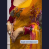 Golden Ochre Floral Saree with Scalloped Zari Trim