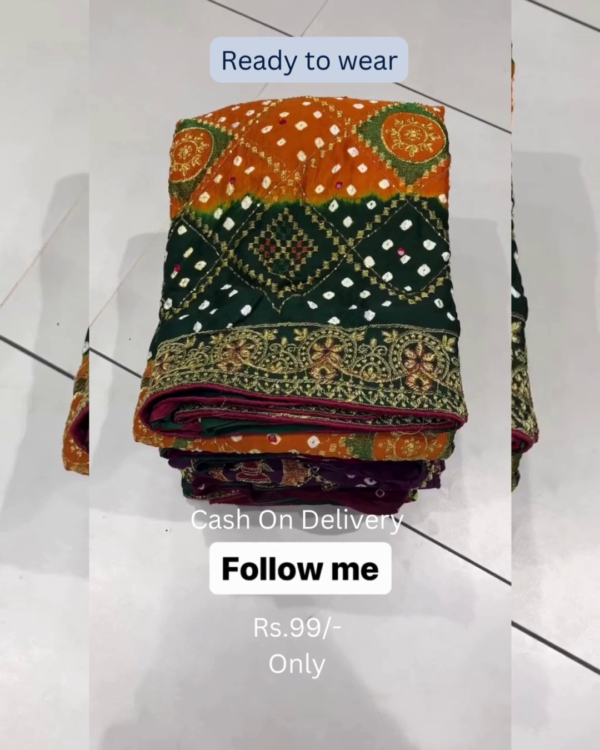 5025-2.png Heritage Wine Bandhani Saree with Ornate Zardosi Borders