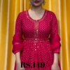 5029-2.png Crimson Polka-Dot Anarkali Gown with Embroidered Cinched Waist