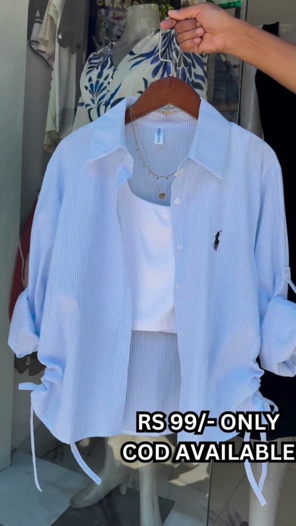 Casual Chic: Pink Striped Overlay with Cinch Detail - Photo 2