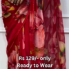 5038-1.png Crimson Bloom Chiffon Saree with Scalloped Gilded Border
