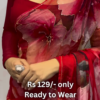 5038-2.png Crimson Bloom Chiffon Saree with Scalloped Gilded Border