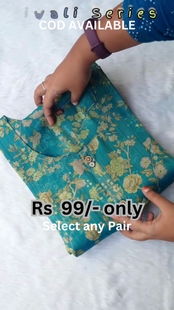 Burgundy Floral Silk Kurti | Diwali Series - Photo 1