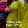 5050-2.png Olive Radiance: Embroidered Anarkali Suit Set
