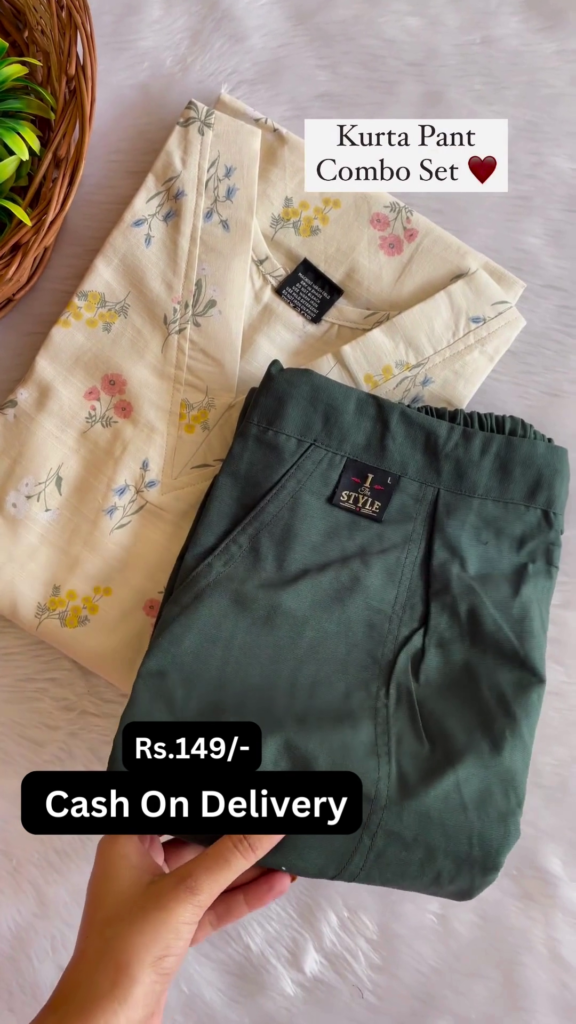 Sun-Kissed Florals: Kurta Pant Combo Set - Photo 2