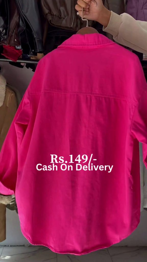 Urban Chic: Fuchsia Oversized Denim Shacket - Photo 2