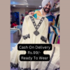Monochrome Elegance: Embroidered White Anarkali Set