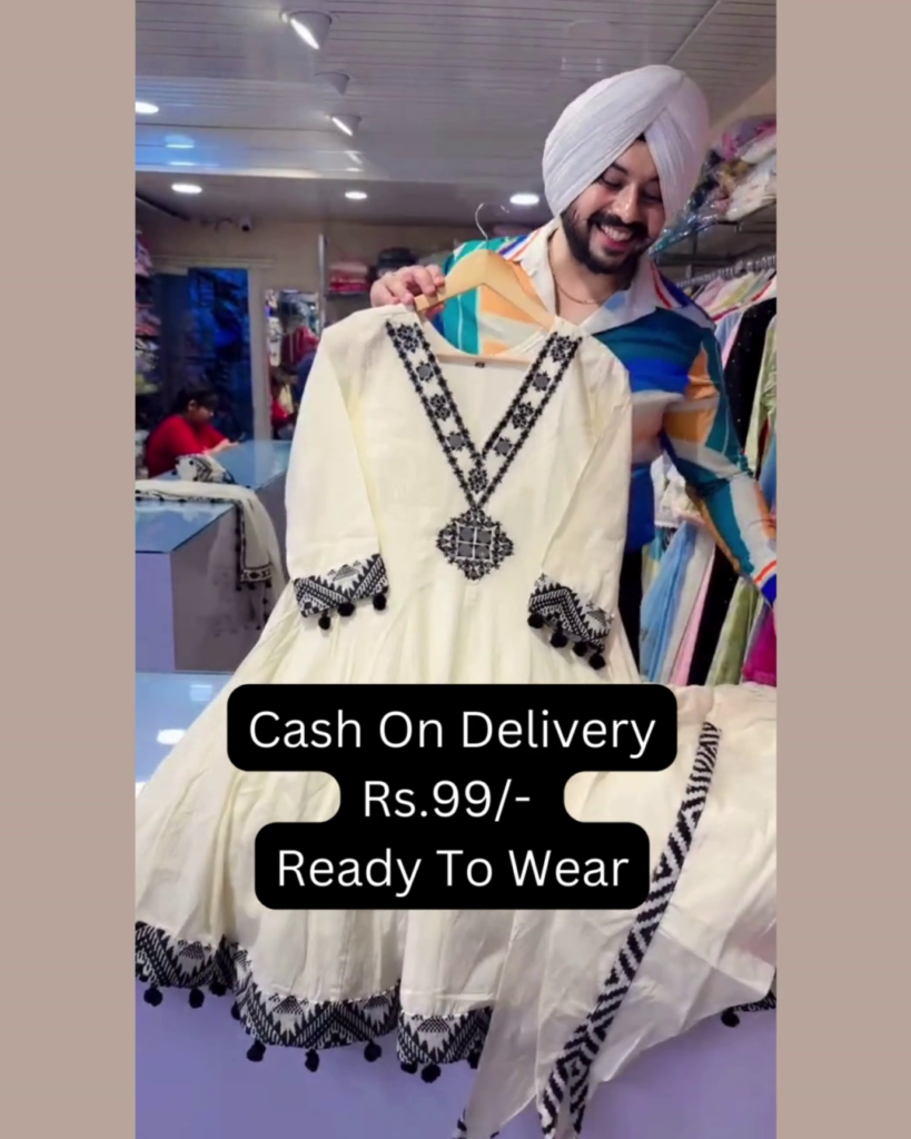 Monochrome Elegance: Embroidered White Anarkali Set - Photo 2