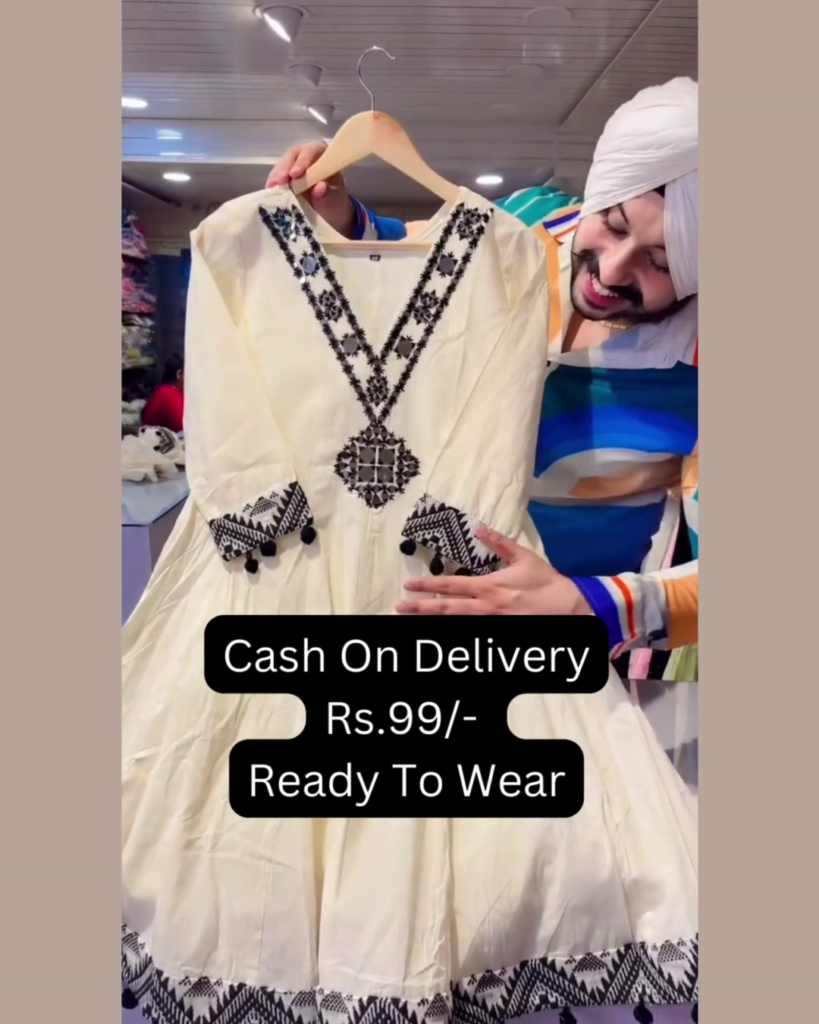 Monochrome Elegance: Embroidered White Anarkali Set - Photo 1
