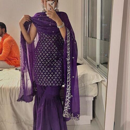 WhatsAppImage2024-01-09at5.27.31PM-1.jpg Mansi in Purple Color Sequence Work Soft Georgette Designer Three Piece Suit